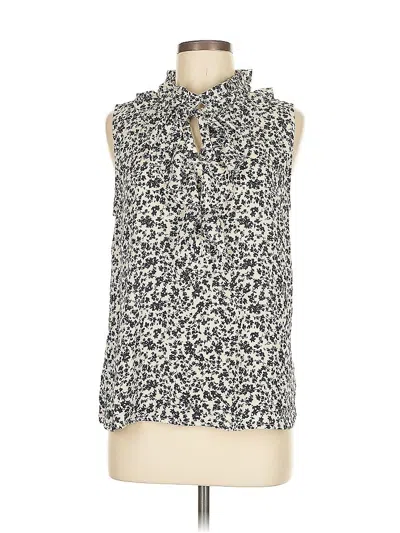 Pre-owned Ann Taylor Loft Sleeveless Blouse In White