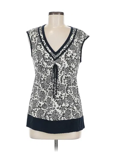 Pre-owned Ann Taylor Loft Sleeveless Blouse In White