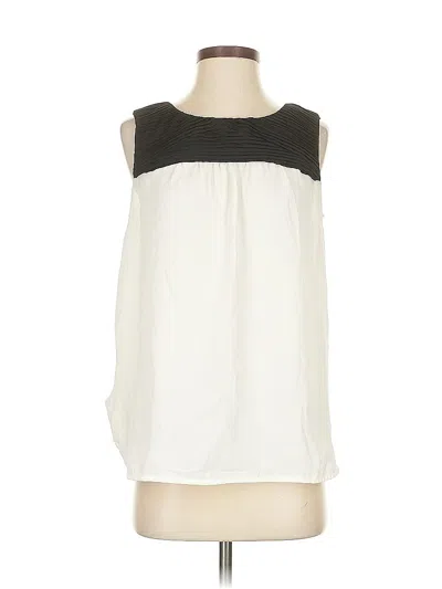Pre-owned Ann Taylor Loft Sleeveless Blouse In White