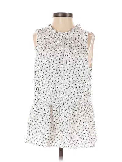 Pre-owned Ann Taylor Loft Sleeveless Blouse In White