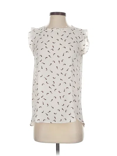 Pre-owned Ann Taylor Loft Sleeveless Blouse In White