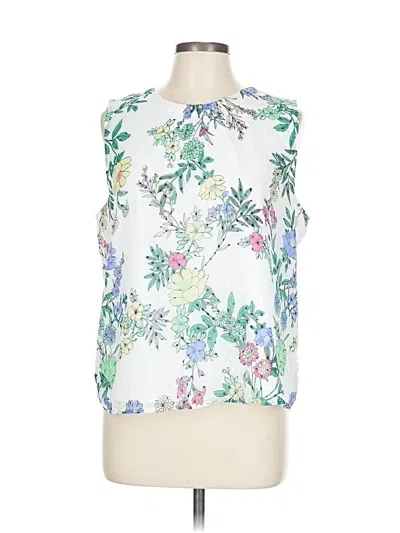 Pre-owned Ann Taylor Loft Sleeveless Blouse In White