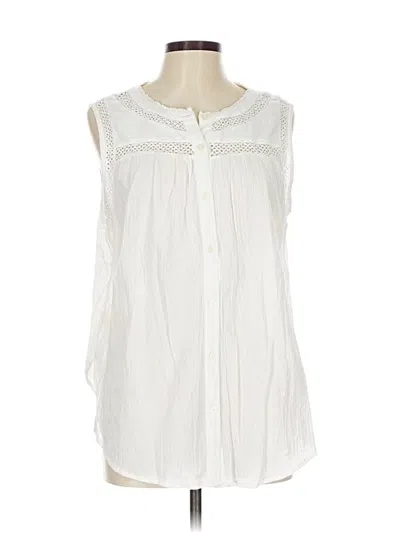 Pre-owned Ann Taylor Loft Sleeveless Blouse In White