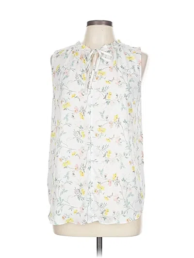 Pre-owned Ann Taylor Loft Sleeveless Blouse In White