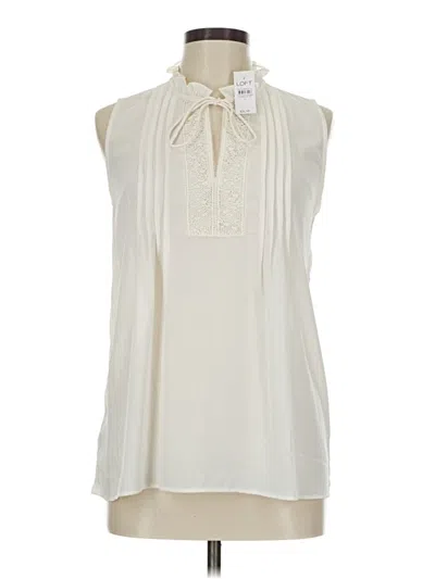 Ann Taylor Loft Sleeveless Blouse In White