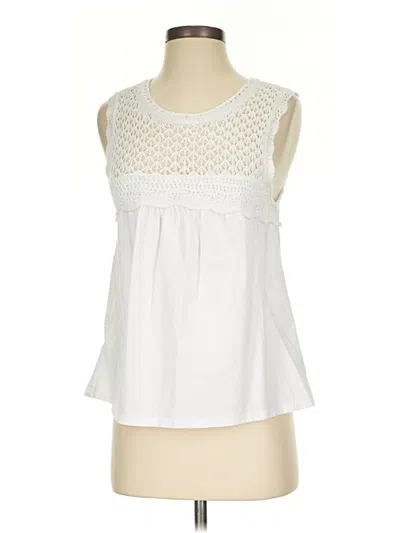 Pre-owned Ann Taylor Loft Sleeveless Blouse In White
