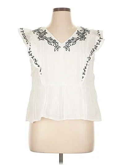 Pre-owned Ann Taylor Loft Sleeveless Blouse In White