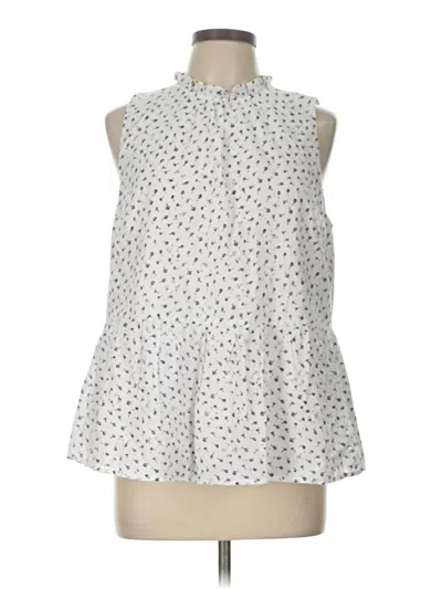 Pre-owned Ann Taylor Loft Sleeveless Blouse In White