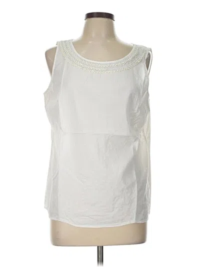 Pre-owned Ann Taylor Loft Sleeveless Blouse In White