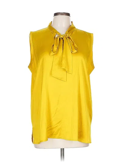 Pre-owned Ann Taylor Loft Sleeveless Blouse In Yellow