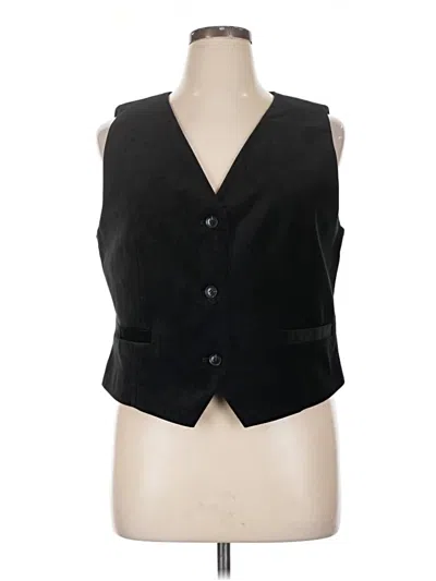 Ann Taylor Loft Sleeveless Button Down Shirt In Black