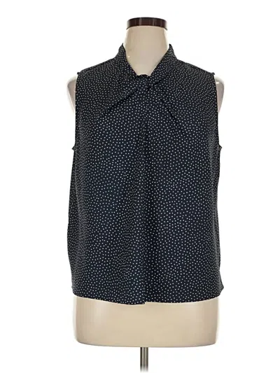 Pre-owned Ann Taylor Loft Sleeveless Button Down Shirt In Black