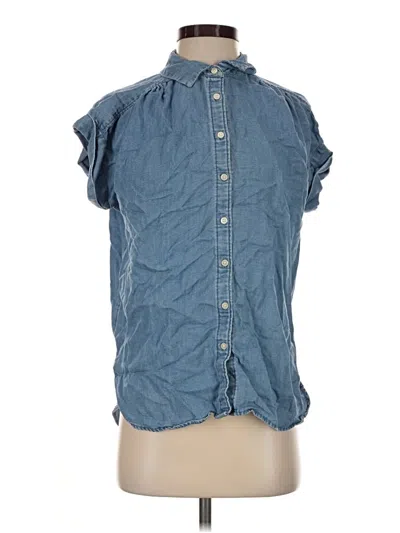 Pre-owned Ann Taylor Loft Sleeveless Button Down Shirt In Blue