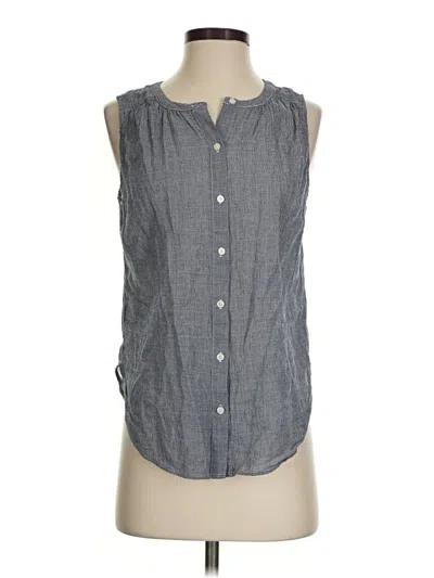 Pre-owned Ann Taylor Loft Sleeveless Button Down Shirt In Gray