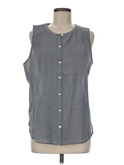 Pre-owned Ann Taylor Loft Sleeveless Button Down Shirt In Gray