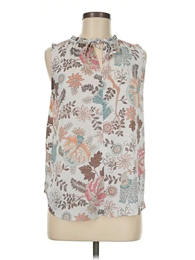 Pre-owned Ann Taylor Loft Sleeveless Button Down Shirt In Gray