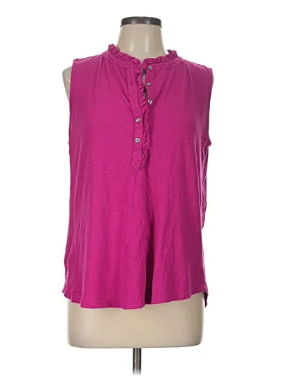 Pre-owned Ann Taylor Loft Sleeveless Button Down Shirt In Pink