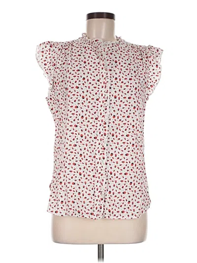 Pre-owned Ann Taylor Loft Sleeveless Button Down Shirt In Red