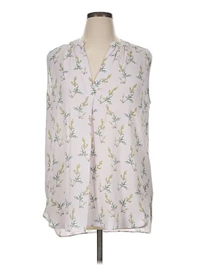 Pre-owned Ann Taylor Loft Sleeveless Button Down Shirt In White