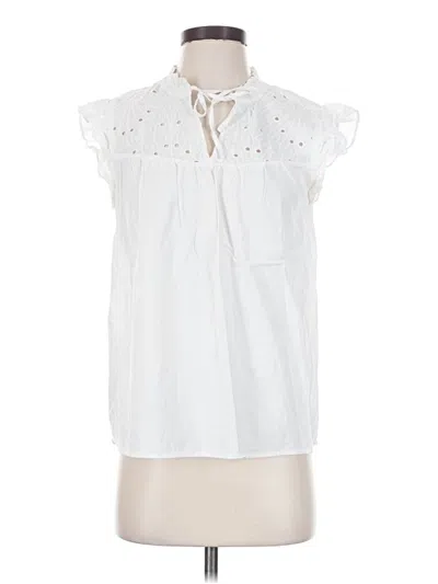 Pre-owned Ann Taylor Loft Sleeveless Button Down Shirt In White