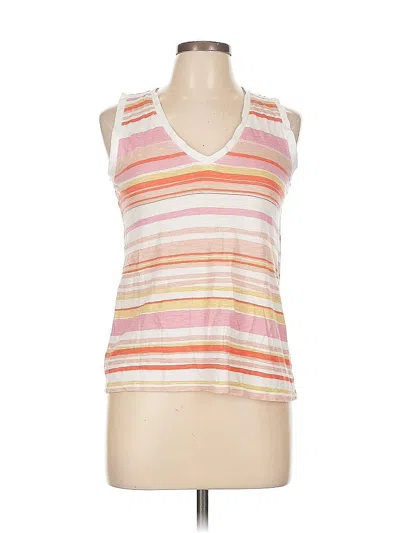 Pre-owned Ann Taylor Loft Sleeveless T-shirt In White