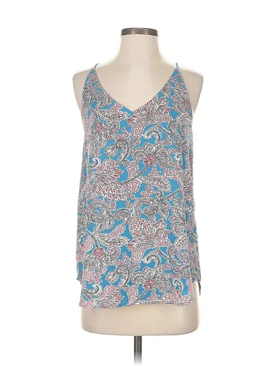 Pre-owned Ann Taylor Loft Sleeveless Top Blue Halter Neckline Tops