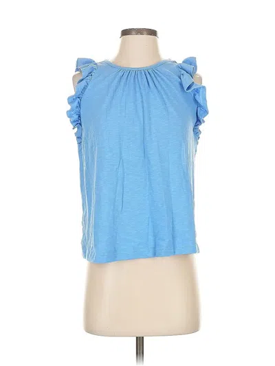 Pre-owned Ann Taylor Loft Sleeveless Top Blue Halter Neckline Tops