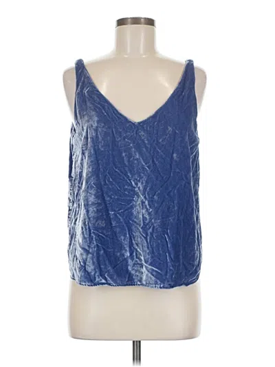 Pre-owned Ann Taylor Loft Sleeveless Top Blue Halter Neckline Tops