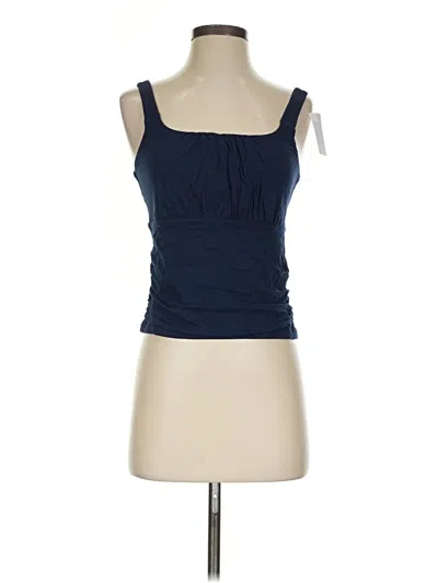 Ann Taylor Loft Sleeveless Top Blue Strapless Neckline Tops