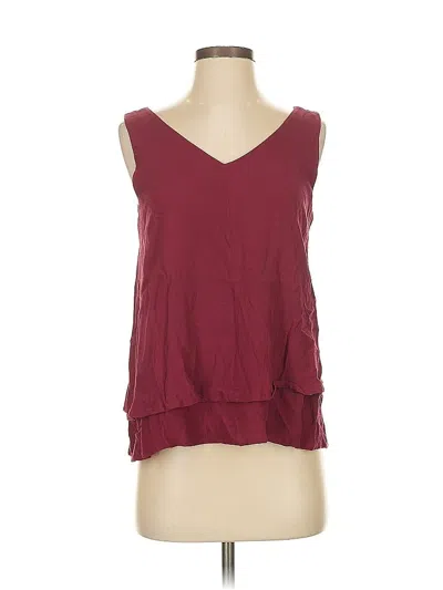 Pre-owned Ann Taylor Loft Sleeveless Top Burgundy V Neck Tops