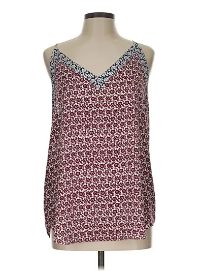 Ann Taylor Loft Sleeveless Top Burgundy V Neck Tops In Pink