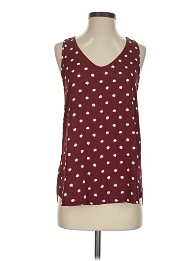 Ann Taylor Loft Sleeveless Top Burgundy V-neck Tops