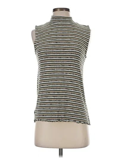 Pre-owned Ann Taylor Loft Sleeveless Top Gray High Neck Tops