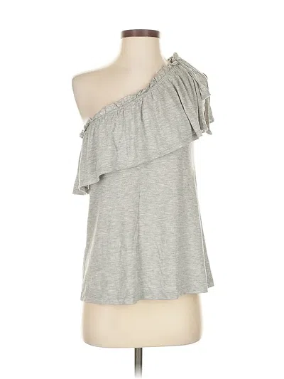 Pre-owned Ann Taylor Loft Sleeveless Top Gray One Shoulder Neckline Tops