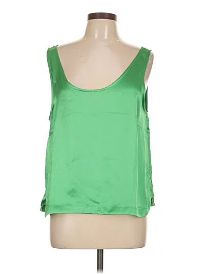 Ann Taylor Loft Sleeveless Top Green Scoop Neck Tops