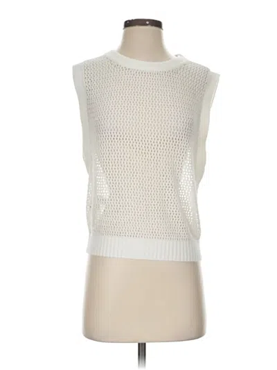Ann Taylor Loft Sleeveless Top Ivory High Neck Tops In White