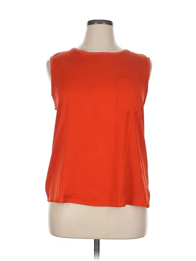 Pre-owned Ann Taylor Loft Sleeveless Top Orange Scoop Neck Tops