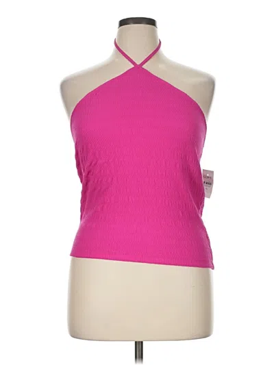 Ann Taylor Loft Sleeveless Top Pink Halter Neckline Tops