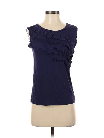 Pre-owned Ann Taylor Loft Sleeveless Top Purple Ruffles Neckline Tops
