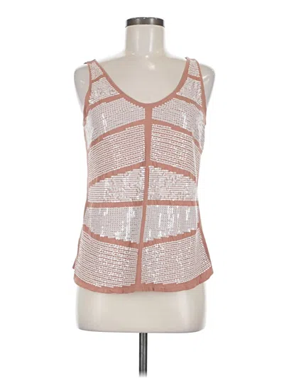 Pre-owned Ann Taylor Loft Sleeveless Top Silver Plunge Neckline Tops