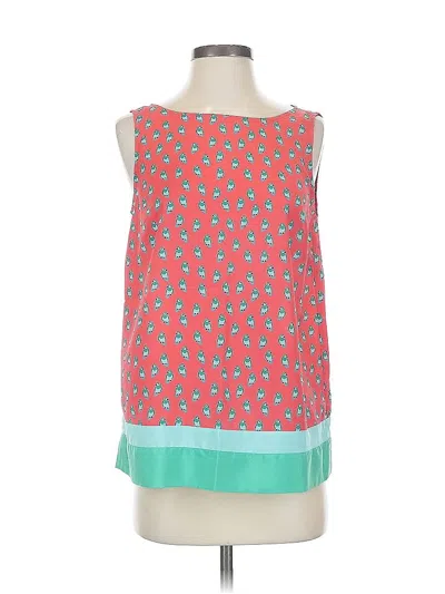 Pre-owned Ann Taylor Loft Sleeveless Top Teal Scoop Neck Tops In Blue