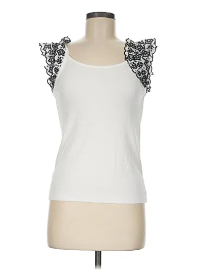 Ann Taylor Loft Sleeveless Top White Sweetheart Neckline Tops