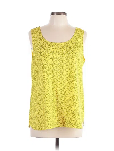 Pre-owned Ann Taylor Loft Sleeveless Top Yellow Scoop Neck Tops