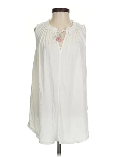 Ann Taylor Loft Sleeveless T-shirt In Ivory