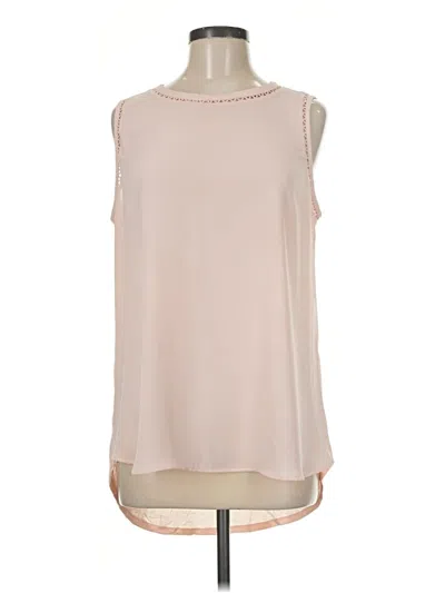 Pre-owned Ann Taylor Loft Sleeveless T-shirt In Tan