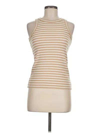 Pre-owned Ann Taylor Loft Sleeveless T-shirt In Tan