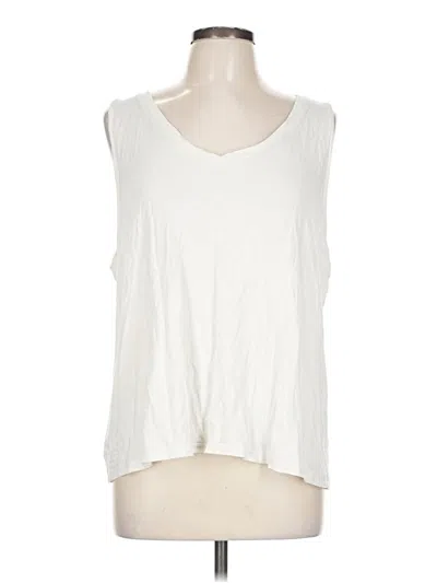 Pre-owned Ann Taylor Loft Sleeveless T-shirt In White