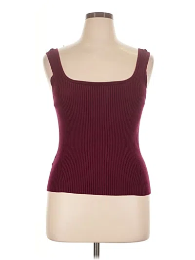 Pre-owned Ann Taylor Loft Sweater Vest In Burgundy