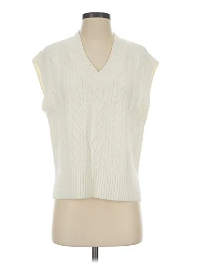 Pre-owned Ann Taylor Loft Sweater Vest In Ivory
