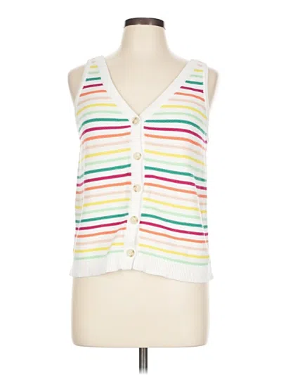Pre-owned Ann Taylor Loft Sweater Vest In White